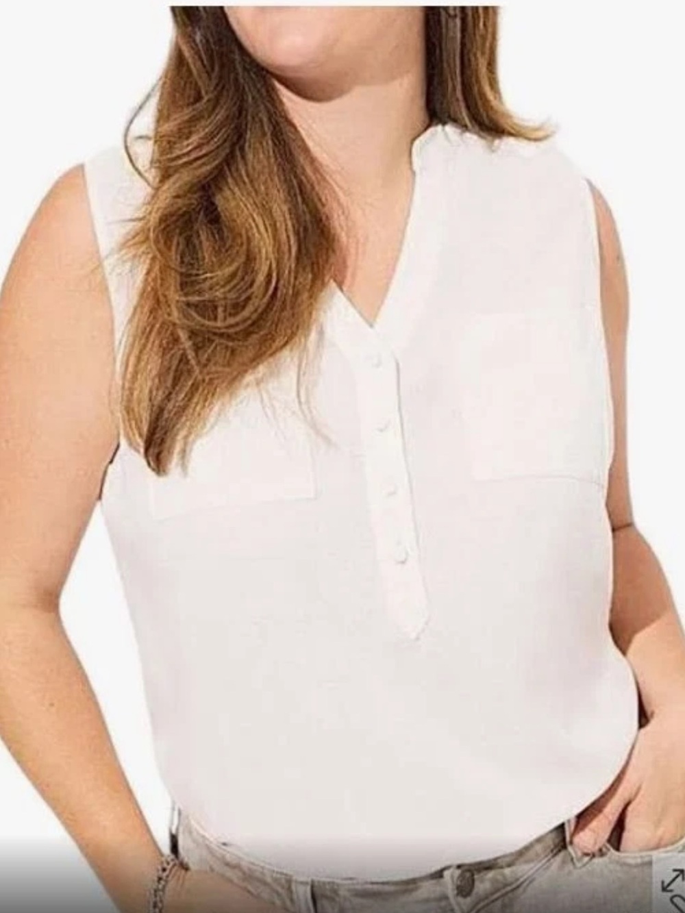 Torrid HARPER GAUZE SLEEVELESS PULLOVER
CLOUD DANCER